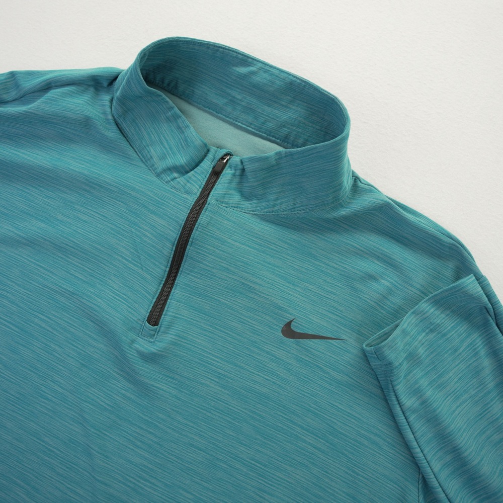 Nike Dri-FIT Mens XL Teal Heathered Quarter Zip Pullover Long Sleeve Training